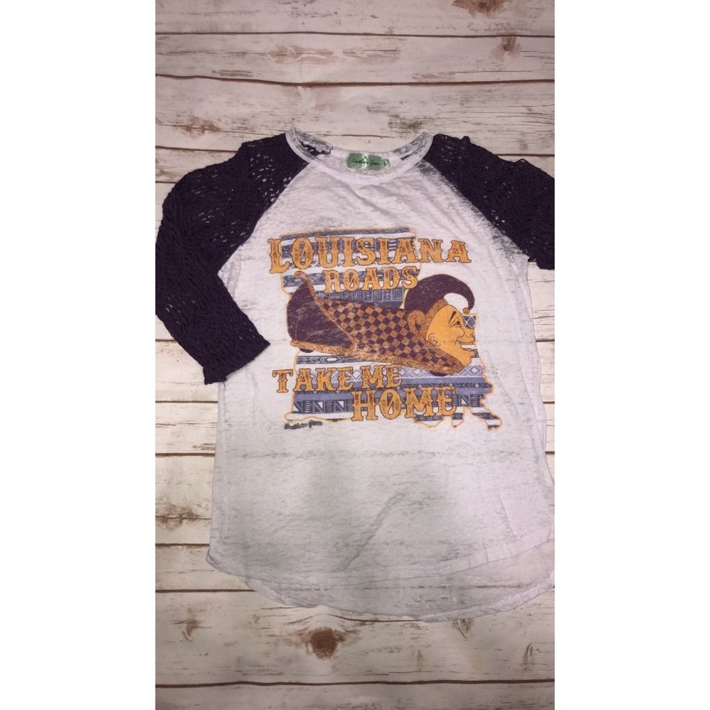 Louisiana Burnout 3/4 Tee Large